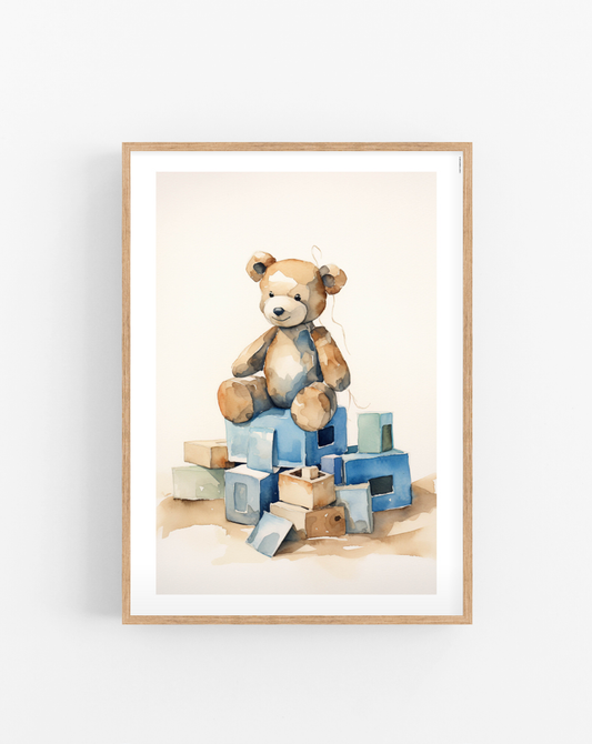 Watercolor Teddy plakat