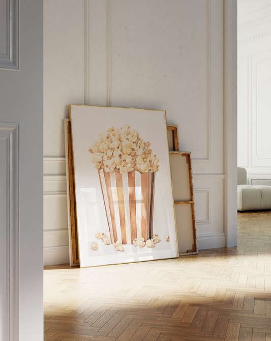 Watercolor Popcorn poster