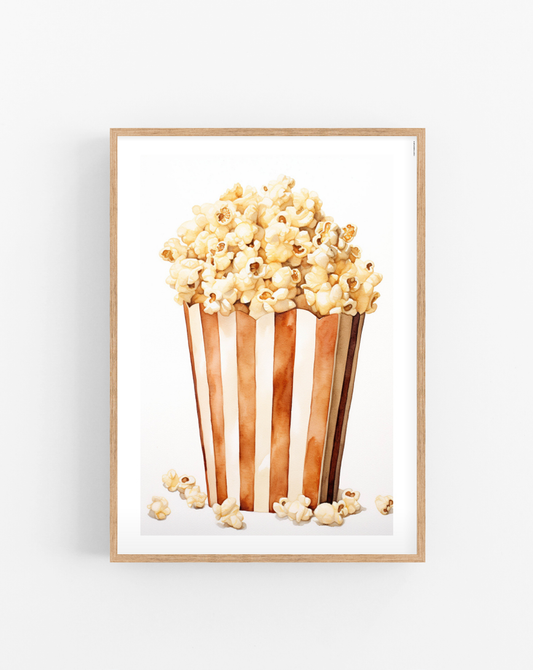 Watercolor Popcorn poster