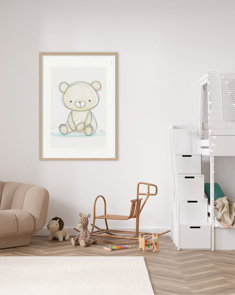 Line Teddy plakat