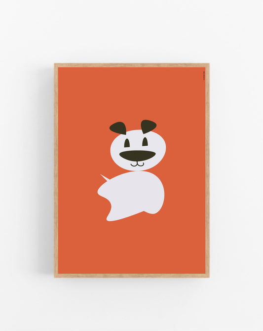 Dog On Orange plakat